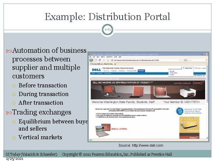 Example: Distribution Portal 9 -63 Automation of business processes between supplier and multiple customers