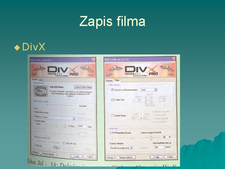 Zapis filma u Div. X 