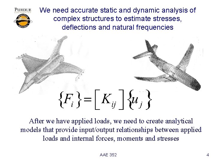 We need accurate static and dynamic analysis of complex structures to estimate stresses, deflections