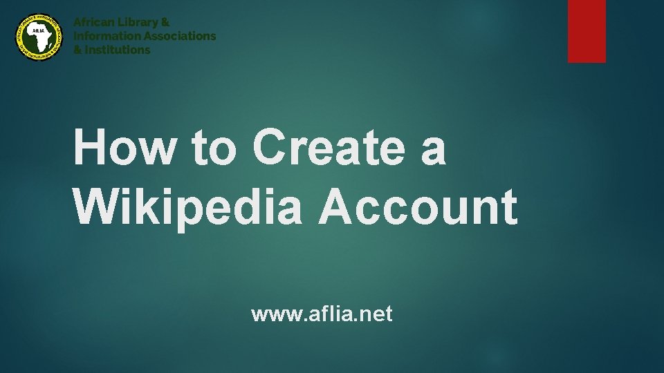 How to Create a Wikipedia Account www. aflia. net 