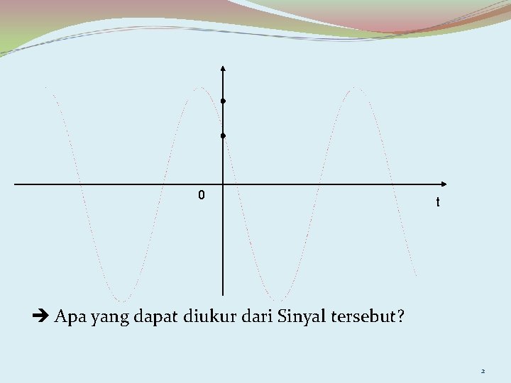 0 t Apa yang dapat diukur dari Sinyal tersebut? 2 
