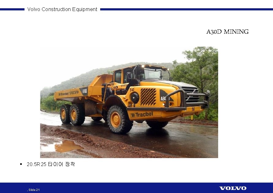 Volvo Construction Equipment A 30 D MINING § 20. 5 R 25 타이어 장착