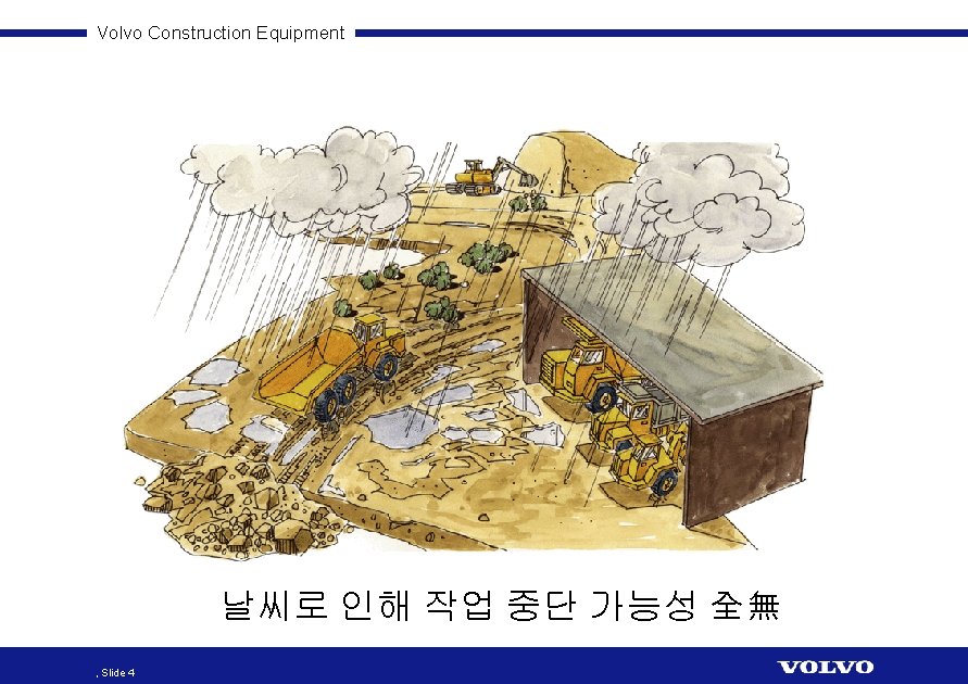 Volvo Construction Equipment 날씨로 인해 작업 중단 가능성 全無 , Slide 4 