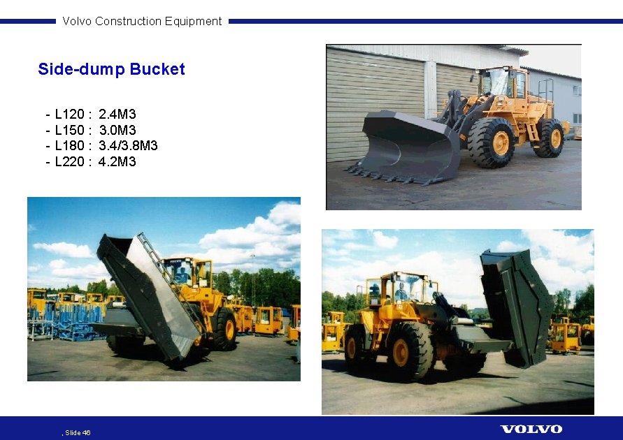Volvo Construction Equipment Side-dump Bucket - L 120 : - L 150 : -