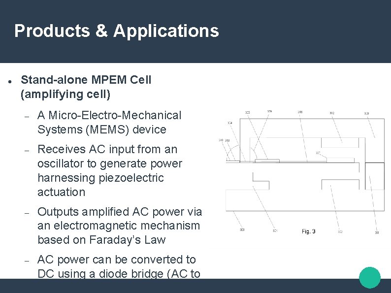 Products & Applications Stand-alone MPEM Cell (amplifying cell) A Micro-Electro-Mechanical Systems (MEMS) device Receives Products & Applications Stand-alone MPEM Cell (amplifying cell) A Micro-Electro-Mechanical Systems (MEMS) device Receives