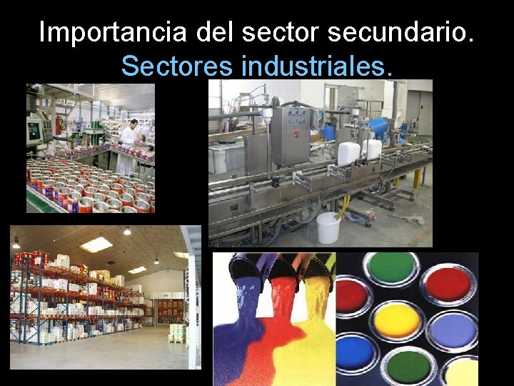 Importancia del sector secundario. Sectores industriales. 
