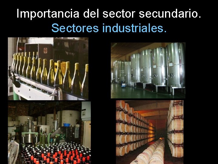 Importancia del sector secundario. Sectores industriales. 