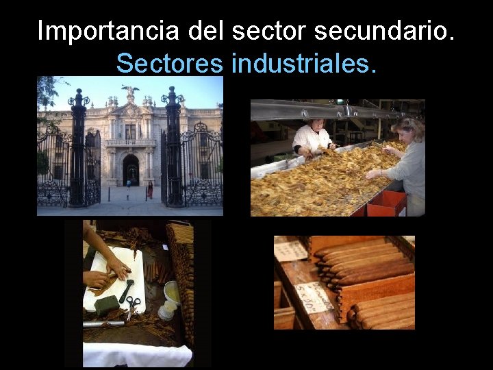 Importancia del sector secundario. Sectores industriales. 