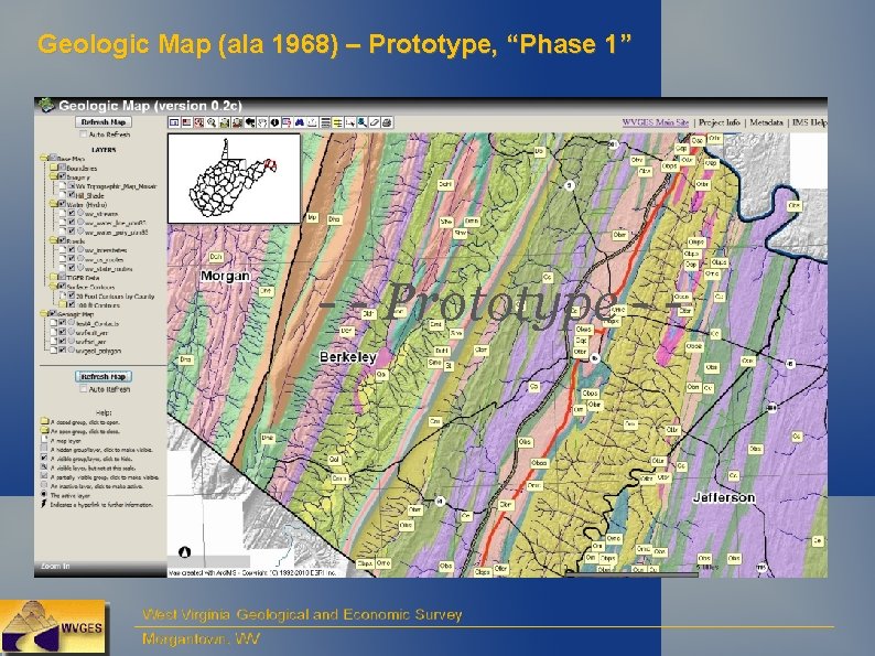 Geologic Map (ala 1968) – Prototype, “Phase 1” - - Prototype - - 