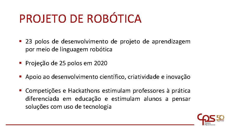 PROJETO DE ROBÓTICA § 23 polos de desenvolvimento de projeto de aprendizagem por meio