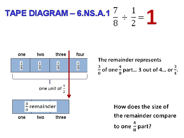 TAPE DIAGRAM – 6. NS. A. 1 one two three four 