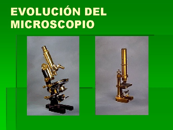 EVOLUCIÓN DEL MICROSCOPIO EVOLUCIÓN DEL MICROSCOPIO