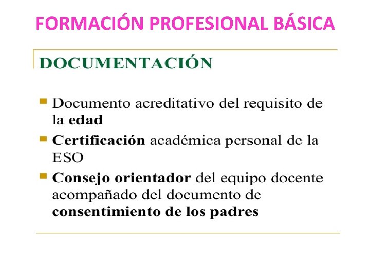 FORMACIÓN PROFESIONAL BÁSICA 