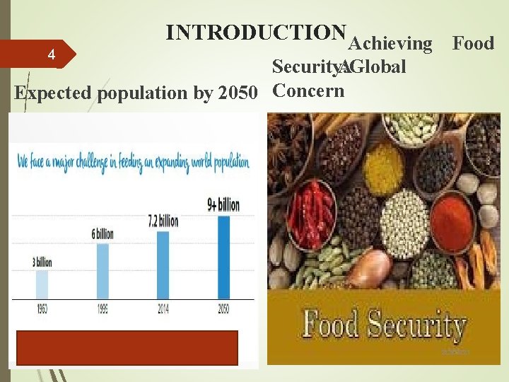 4 INTRODUCTION Achieving Food Security: AGlobal Expected population by 2050 Concern 2/25/2021 