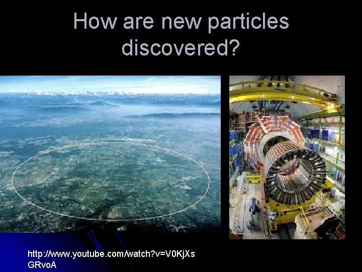 How are new particles discovered? http: //www. youtube. com/watch? v=V 0 Kj. Xs GRvo.