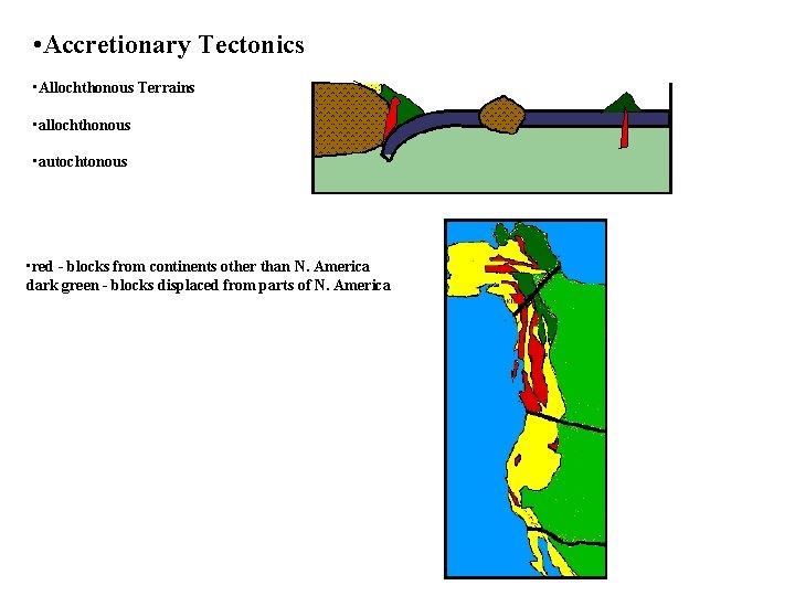  • Accretionary Tectonics • Allochthonous Terrains • allochthonous • autochtonous • red -
