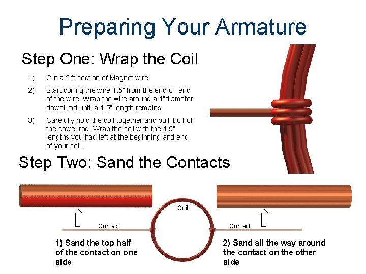 Preparing Your Armature Step One: Wrap the Coil 1) Cut a 2 ft section