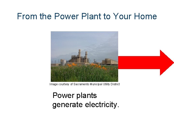 From the Power Plant to Your Home Image courtesy of Sacramento Municipal Utility District