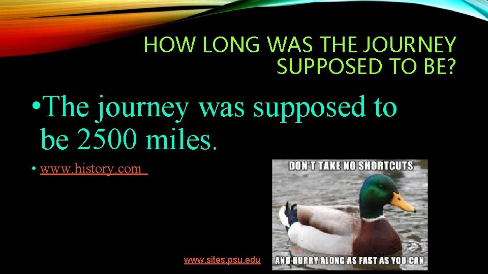 HOW LONG WAS THE JOURNEY SUPPOSED TO BE? • The journey was supposed to HOW LONG WAS THE JOURNEY SUPPOSED TO BE? • The journey was supposed to