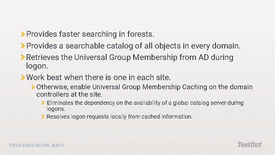 Provides faster searching in forests. Provides a searchable catalog of all objects in every