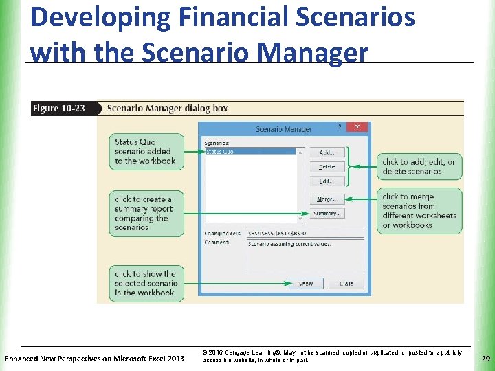 Developing Financial Scenarios with the Scenario Manager Enhanced New Perspectives on Microsoft Excel 2013