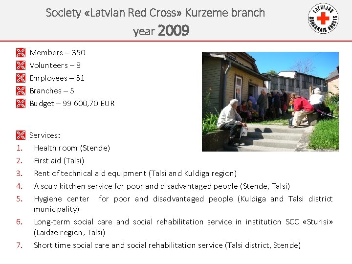 Society Latvian Red Cross Kurzeme Branch Anita Boitmane