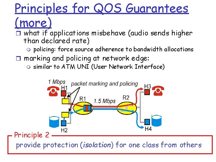 Principles for QOS Guarantees (more) r what if applications misbehave (audio sends higher than