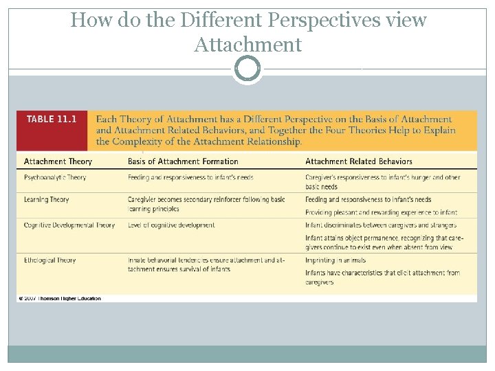 How do the Different Perspectives view Attachment 