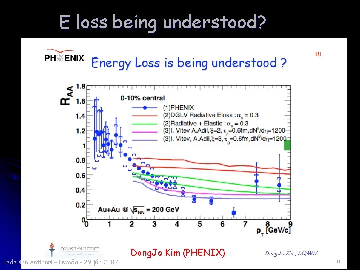 E loss being understood? Federico Antinori - Levoča - 29 jún 2007 Dong. Jo