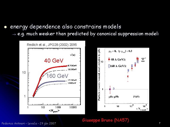 l energy dependence also constrains models e. g. much weaker than predicted by canonical