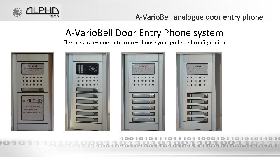 A-Vario. Bell analogue door entry phone A-Vario. Bell Door Entry Phone system Flexible analog