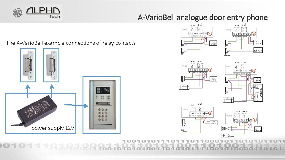 A-Vario. Bell analogue door entry phone The A-Vario. Bell example connections of relay contacts