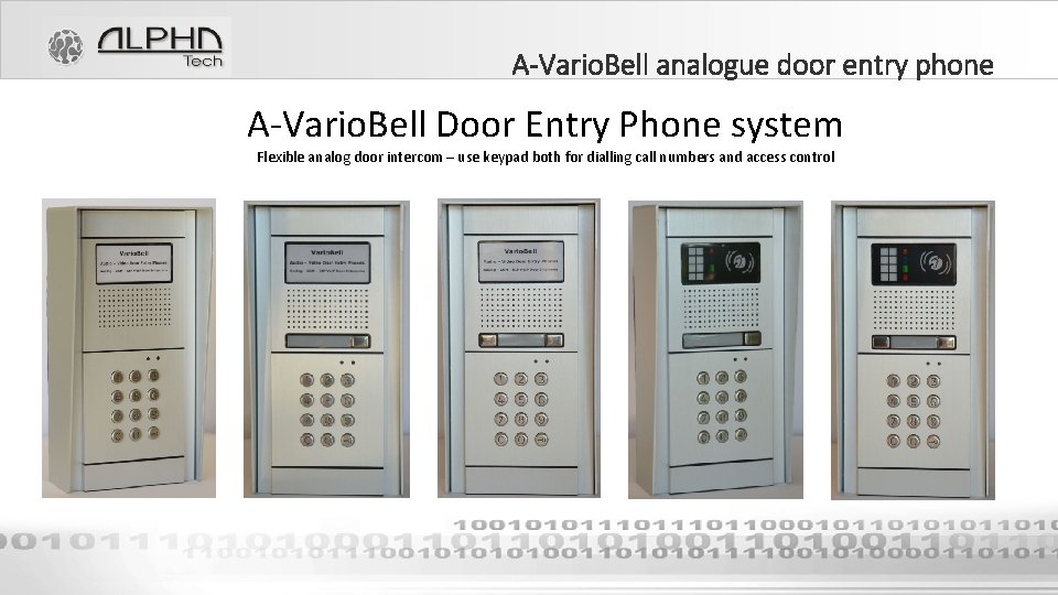 A-Vario. Bell analogue door entry phone A-Vario. Bell Door Entry Phone system Flexible analog