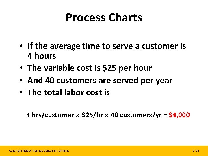 Process Charts • If the average time to serve a customer is 4 hours