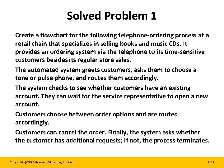Solved Problem 1 Create a flowchart for the following telephone-ordering process at a retail