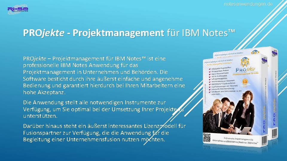 notesanwendungen. de PROjekte - Projektmanagement für IBM Notes™ PROjekte – Projektmanagement für IBM Notes™
