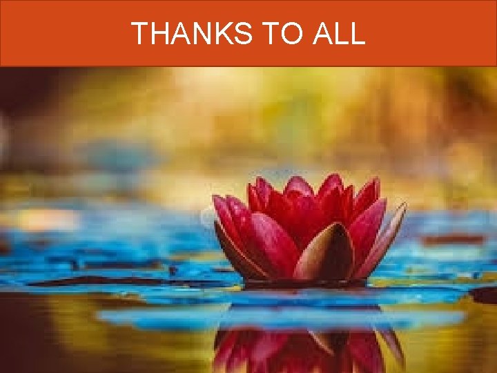 THANKS TO ALL THANKS TO ALL