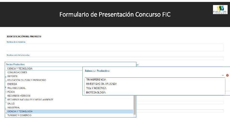Formulario de Presentación Concurso FIC 