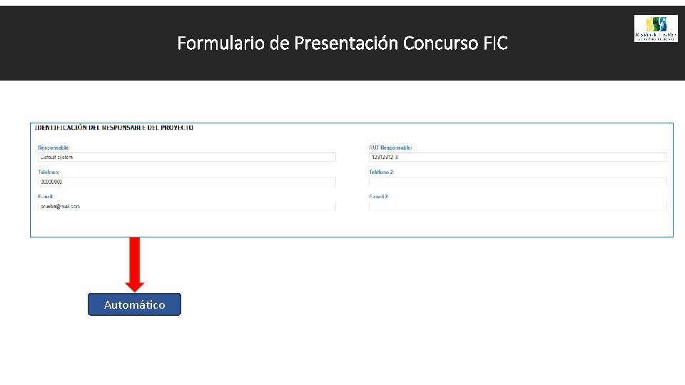 Formulario de Presentación Concurso FIC Automático 