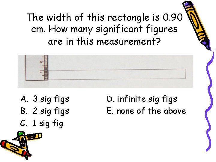 The width of this rectangle is 0. 90 cm. How many significant figures are