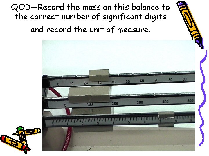 QOD—Record the mass on this balance to the correct number of significant digits and