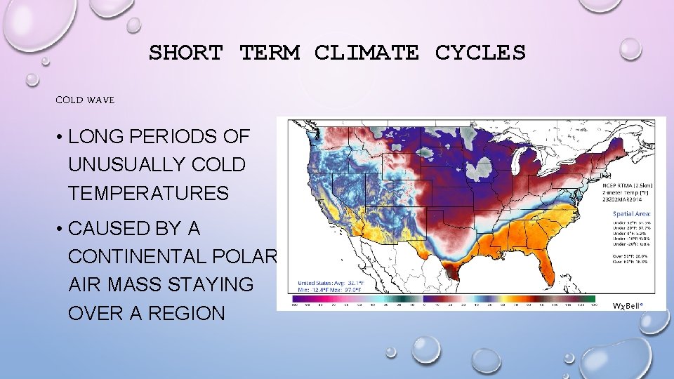SHORT TERM CLIMATE CYCLES COLD WAVE • LONG PERIODS OF UNUSUALLY COLD TEMPERATURES •