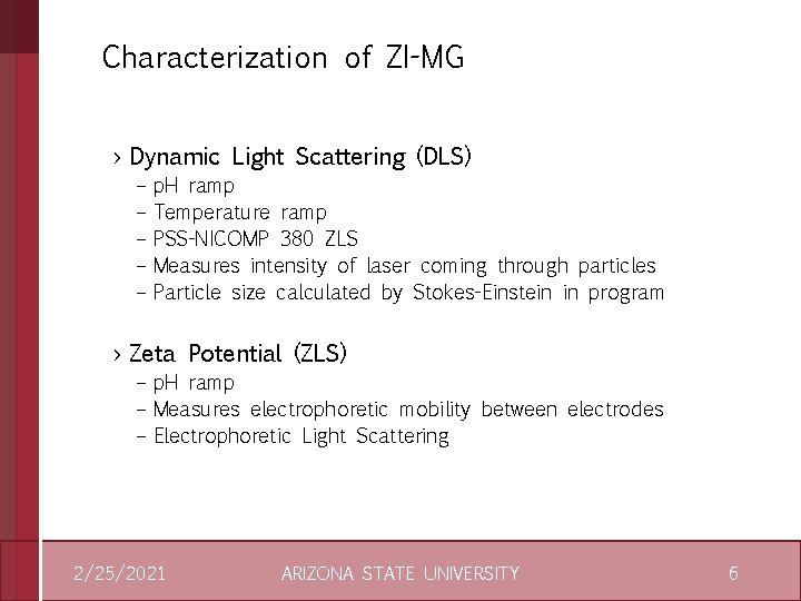 Characterization of ZI-MG › Dynamic Light Scattering (DLS) – – – p. H ramp