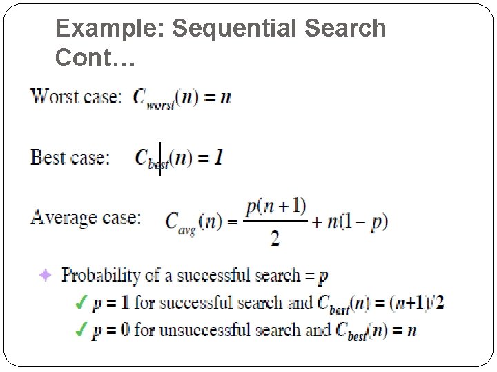 Example: Sequential Search Cont… 