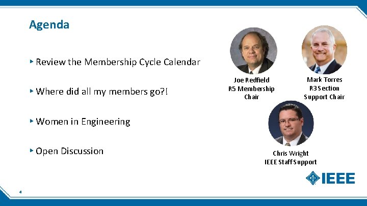 Agenda ▸ Review the Membership Cycle Calendar ▸ Where did all my members go?