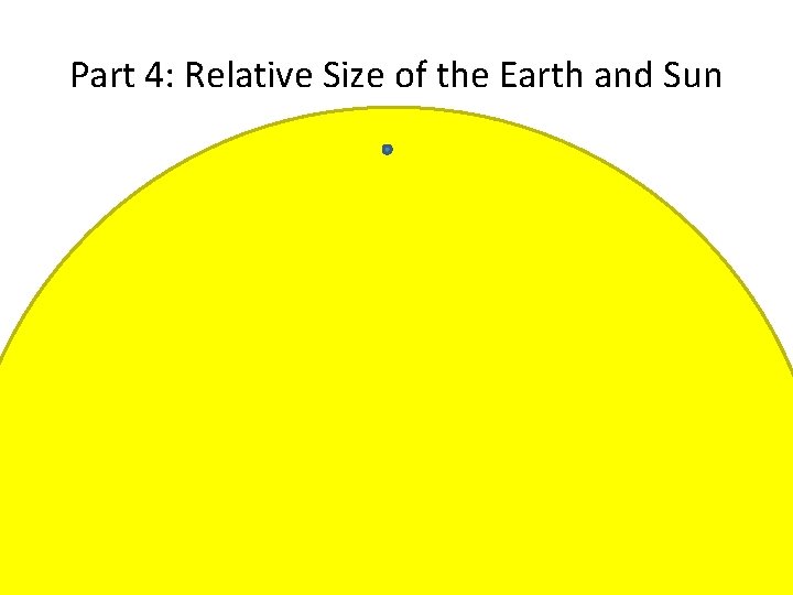 Part 4: Relative Size of the Earth and Sun 