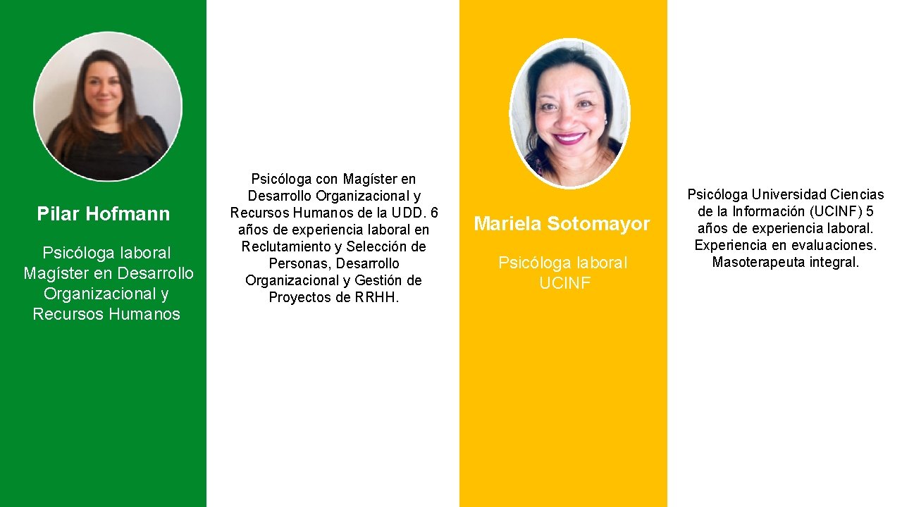Pilar Hofmann Psicóloga laboral Magíster en Desarrollo Organizacional y Recursos Humanos Psicóloga con Magíster