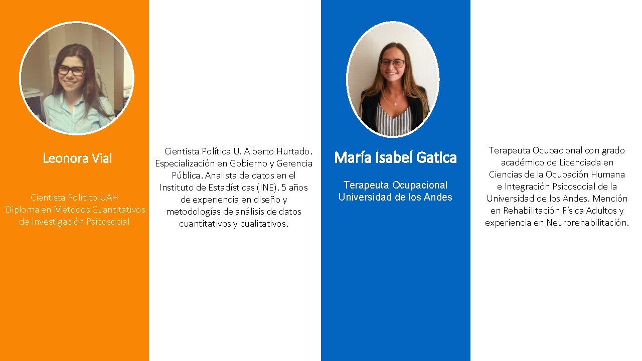  Cientista Política U. Alberto Hurtado. Leonora Vial Especialización en Gobierno y Gerencia Pública.
