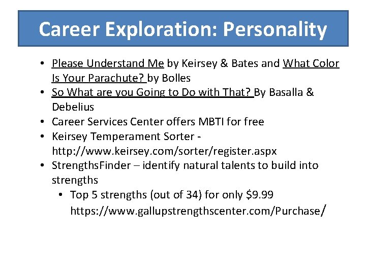 Career Exploration: Personality • Please Understand Me by Keirsey & Bates and What Color