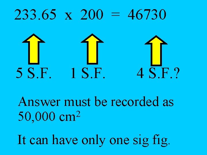 233. 65 x 200 = 46730 5 S. F. 1 S. F. 4 S.